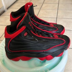 Nike Air Jordan Pro Strong Bred Size 5.5Y Black Red Leather Shoes DC7911-006